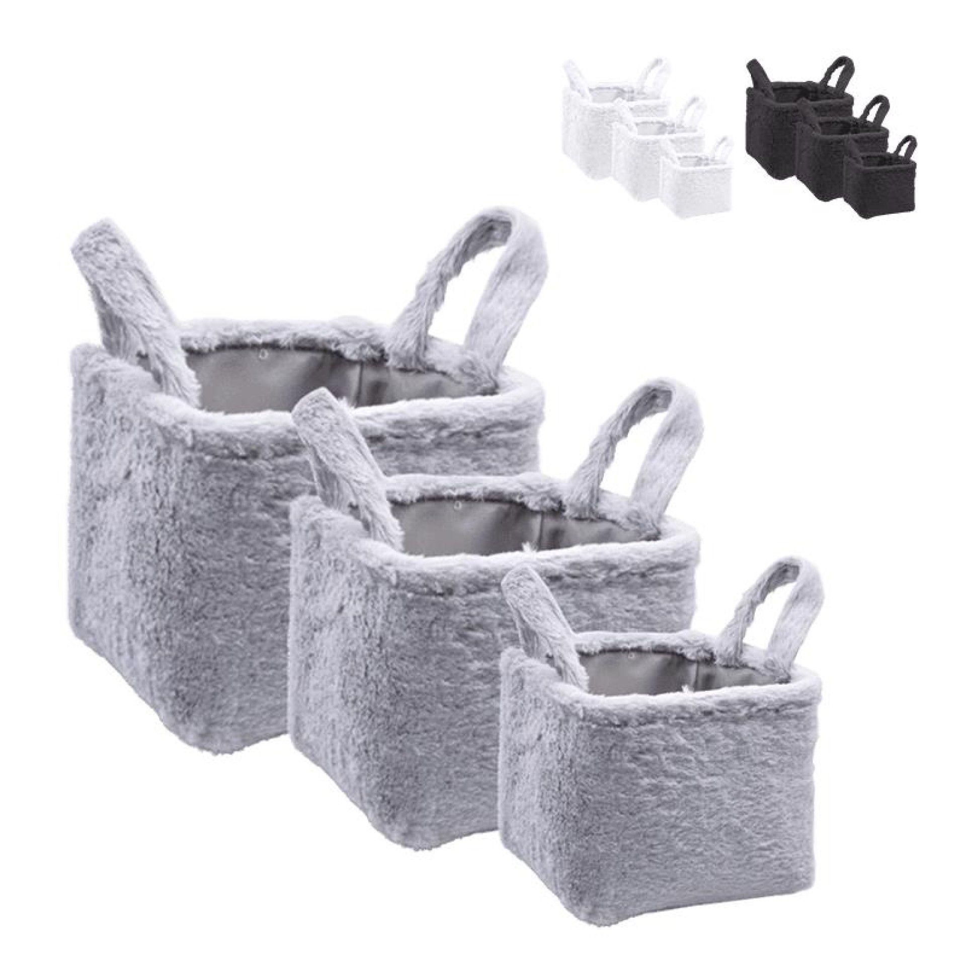 CONJ. 3 CESTOS PELUCHE 28X28X20CM CONJ. 3 CESTOS PELUCHE 28X28X20CM