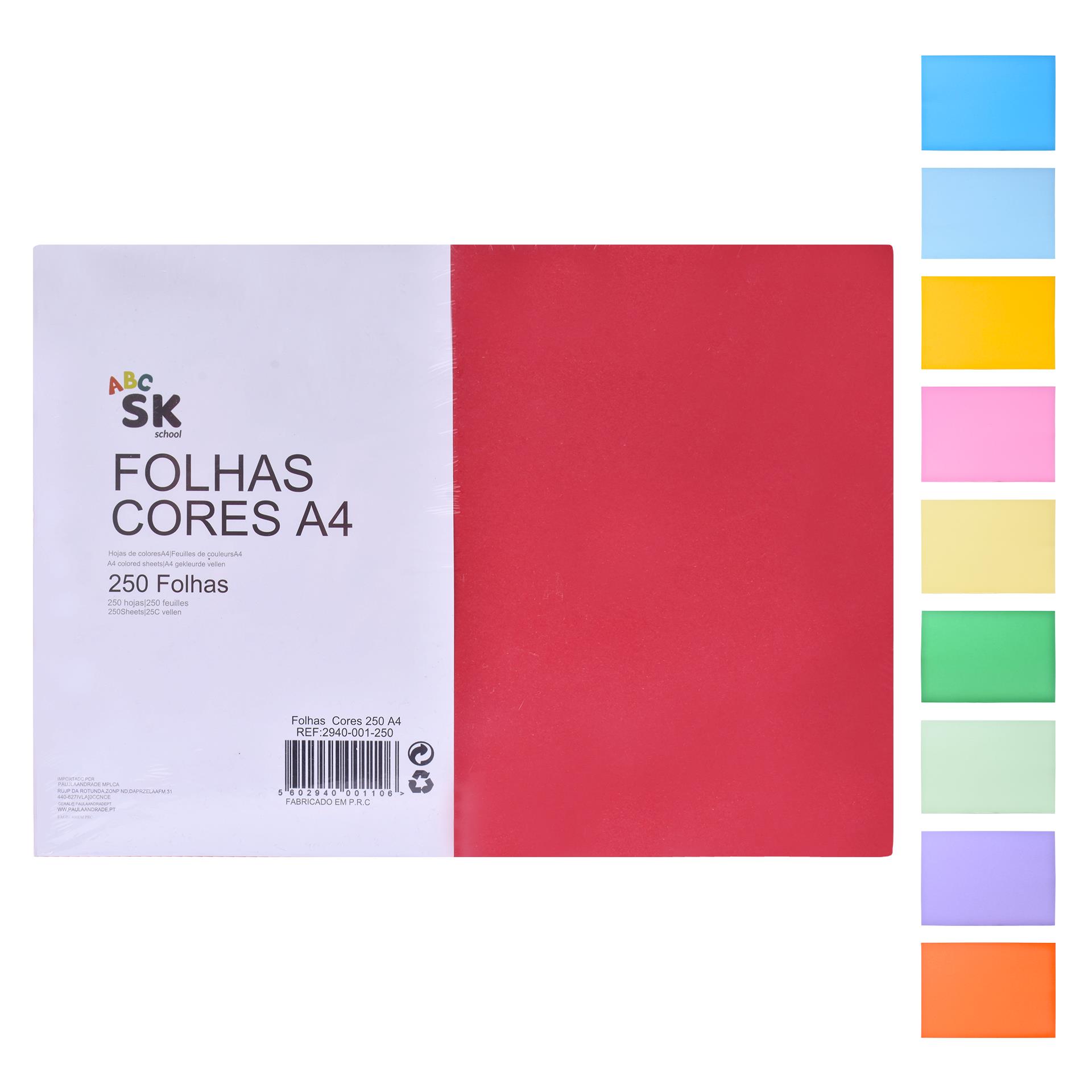 CARTOLINA COR 250 FOLH A4 2940-001-250 CX20 CARTOLINA COR 250 FOLH A4 2940-001-250 CX20