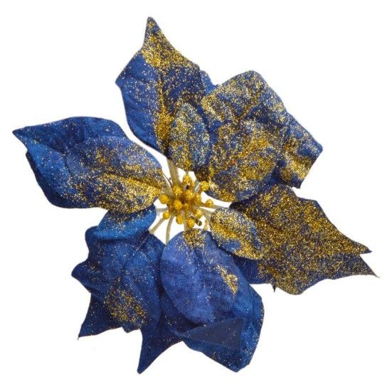 FLOR NATAL AZ/OURO C/ MOLA 25CM