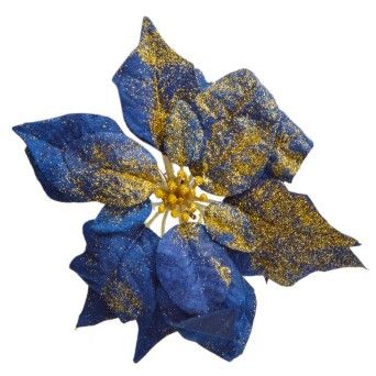FLOR NATAL AZ/OURO C/ MOLA 25CM
