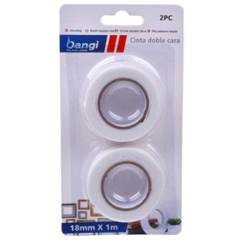 FITA ADESIVA DUPLA FACE 18MMX1M 2UN