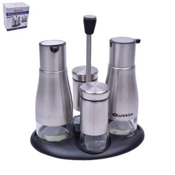GALHETEIRO INOX 5PS C/SUPORTE QUTTIN