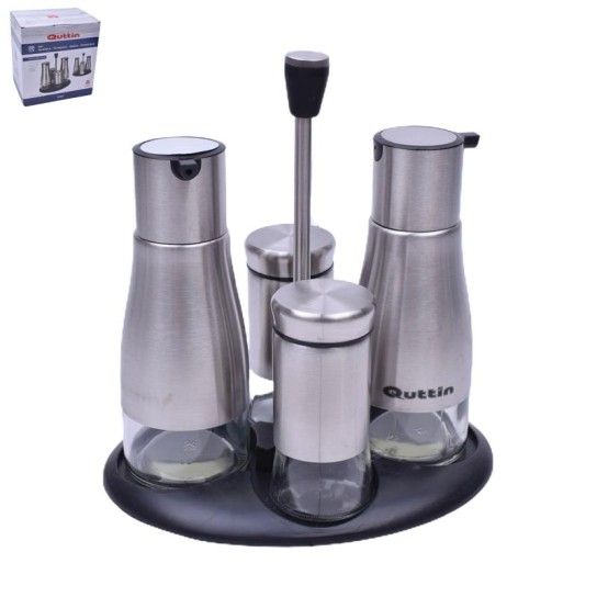 GALHETEIRO INOX 5PS C/SUPORTE QUTTIN