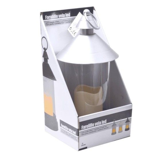 LANTERNA VELA LED PEQ. RED. PRATA 52791 LANTERNA VELA LED PEQ. RED. PRATA 52791