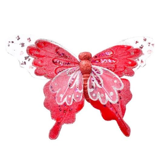 PENDURANTES BORBOLETA VRM 30CM C/GRAMPO