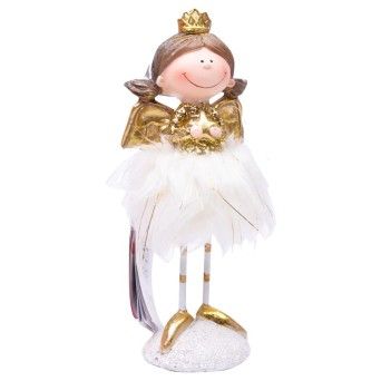 ANJO DOURADO 21CM VESTIDO DE PELO C/LUZ