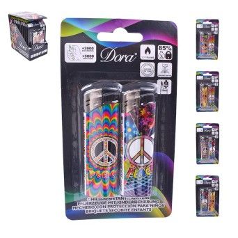 ISQUEIRO DECORADO BLISTER 2 10-18PEA/B2
