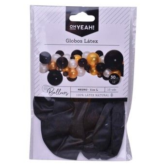 BALAO LATEX PRETO 30CM CX20