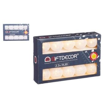 FITA DE LED 10 LAMPADAS BRANCAS C CAIXA