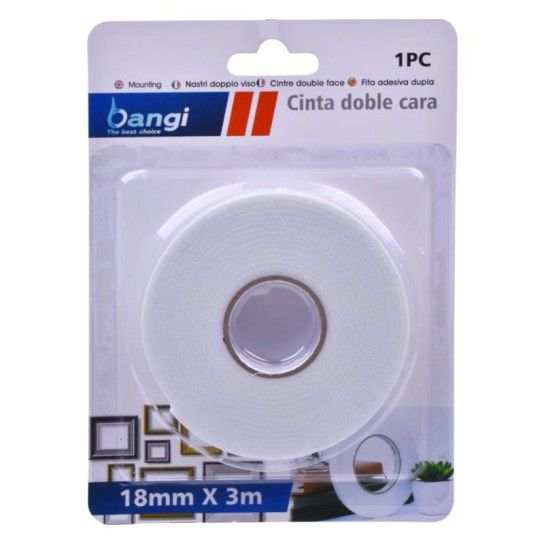 FITA ADESIVA DUPLA FACE 18MMX3M