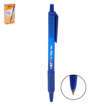 CONJ 12 CANETAS BIC SOFT FEEL AZUL CX18
