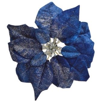 FLOR NATAL AZ/PRATA C/ MOLA 25CM