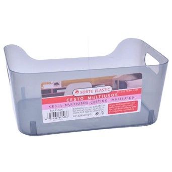 CESTO MULTIUSOS CINZA 24,5X17X10,5CM