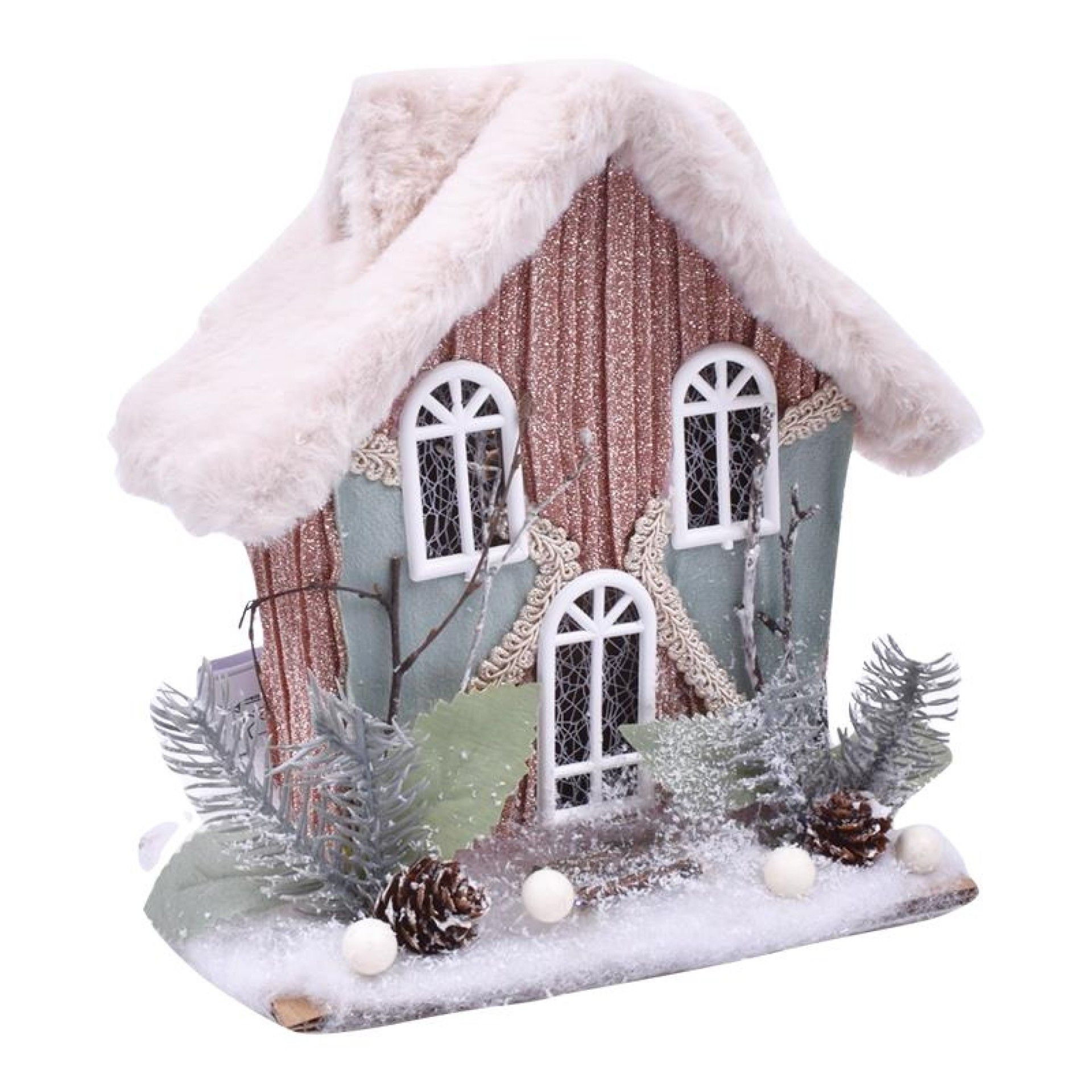 CASA DECORATIVA C/ LUZ 24CM CASA DECORATIVA C/ LUZ 24CM