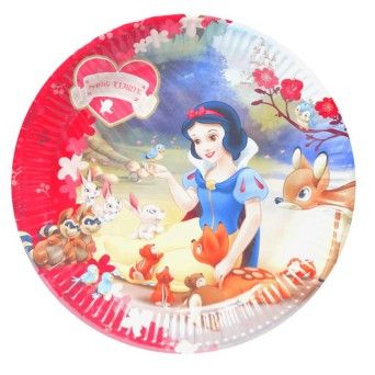 PRATO PAPEL BRANCA NEVE 23CM 10UNI