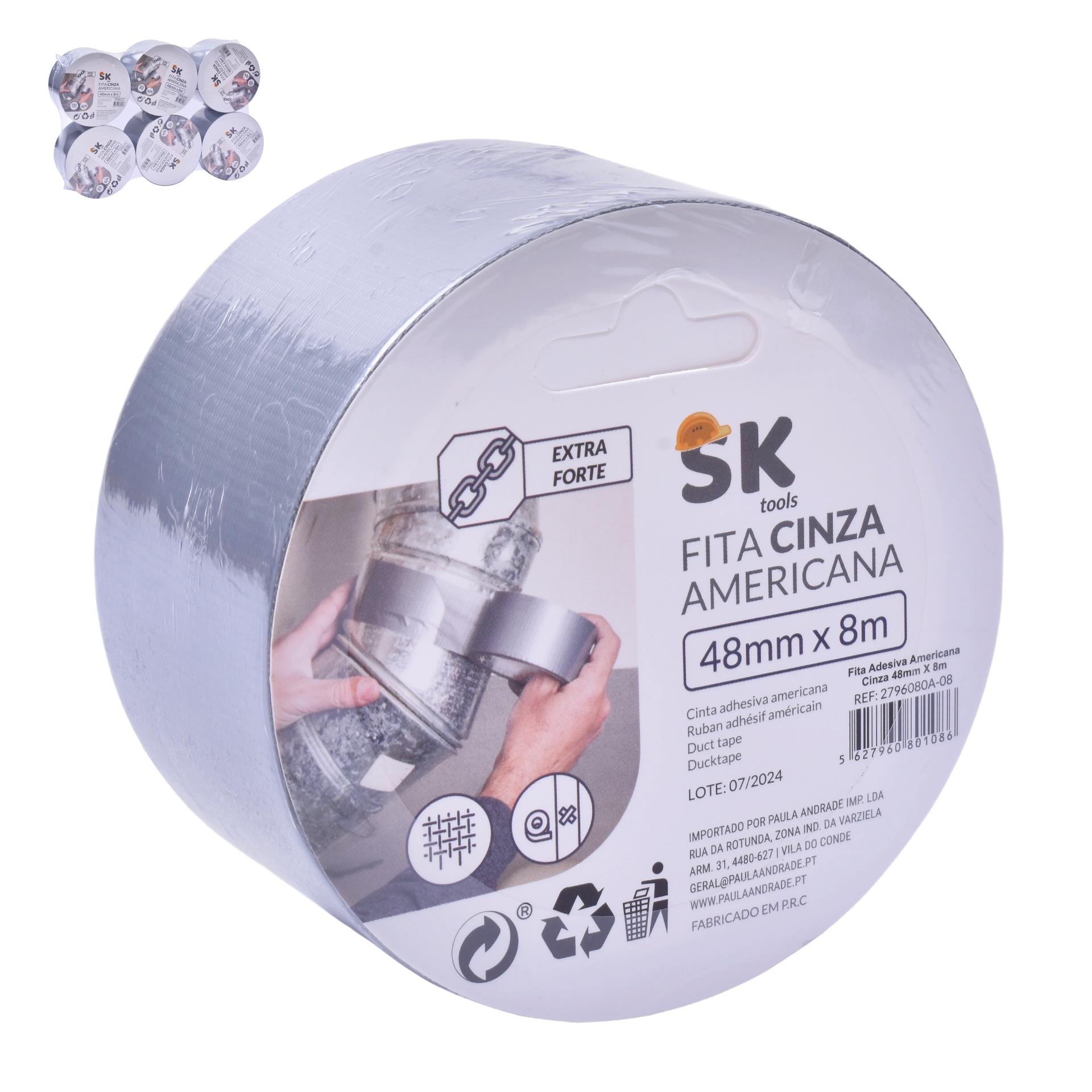 FITA AMERI CINZA 48MMX8M 2796080A-08 CX72 FITA AMERI CINZA 48MMX8M 2796080A-08 CX72