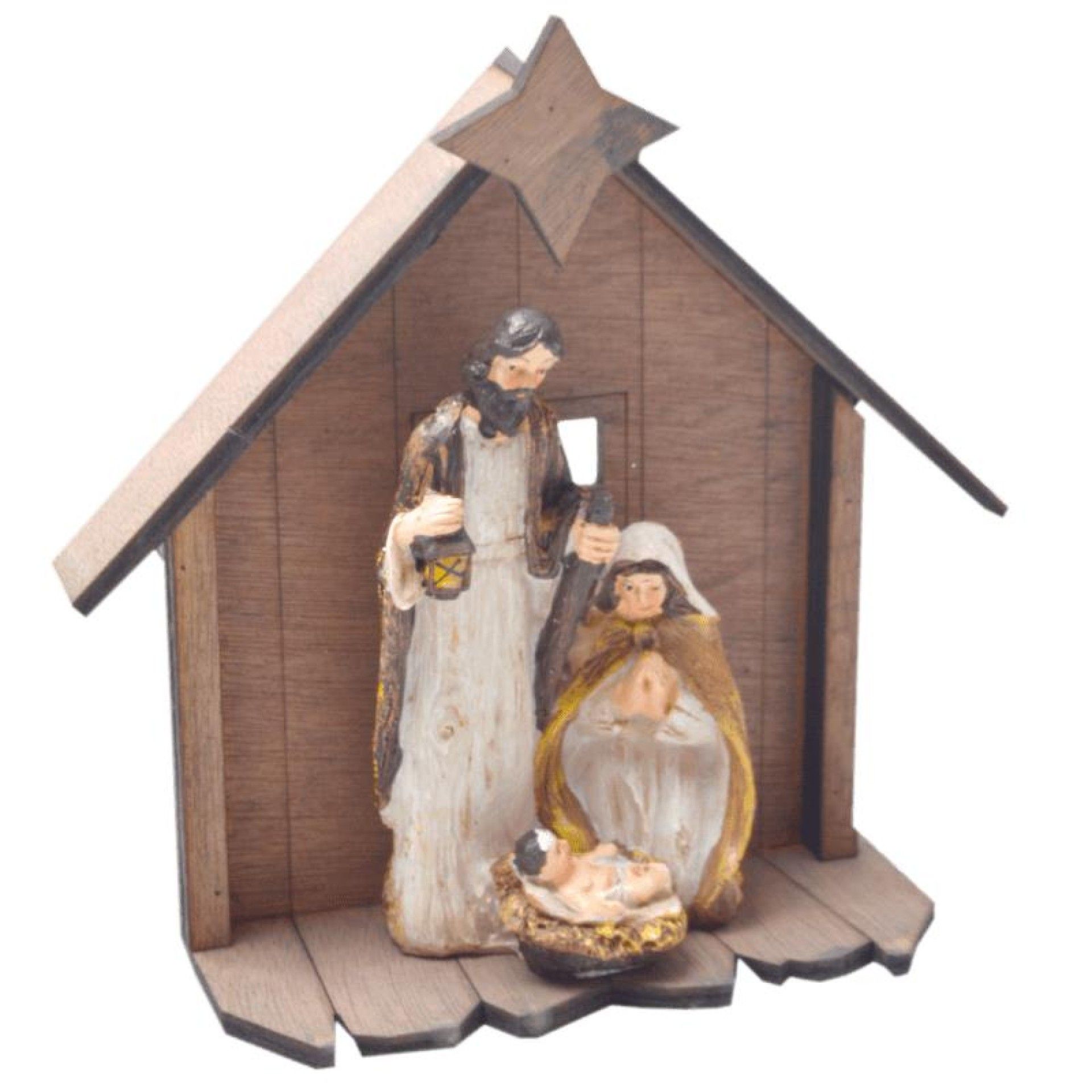 PRESEPIO CERAMICA C/ CABANA MAD. PRESEPIO CERAMICA C/ CABANA MAD.