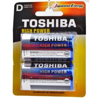 PILHAS TOSHIBA ALCALINA R20 D 2PS