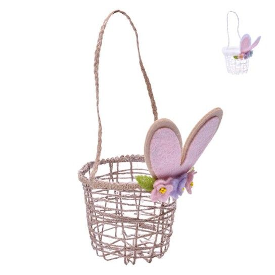 CESTO PASCOA COELHO 18,5X13CM  2855-202 CX120