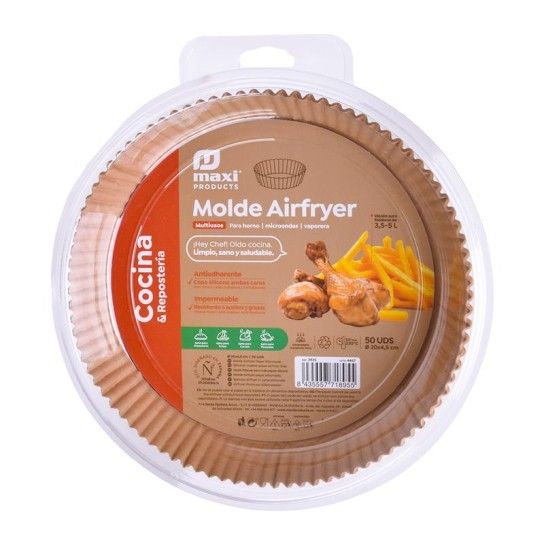 MOLDE AIRFYER PAPEL SILICONADO 50PC 3,5-5L