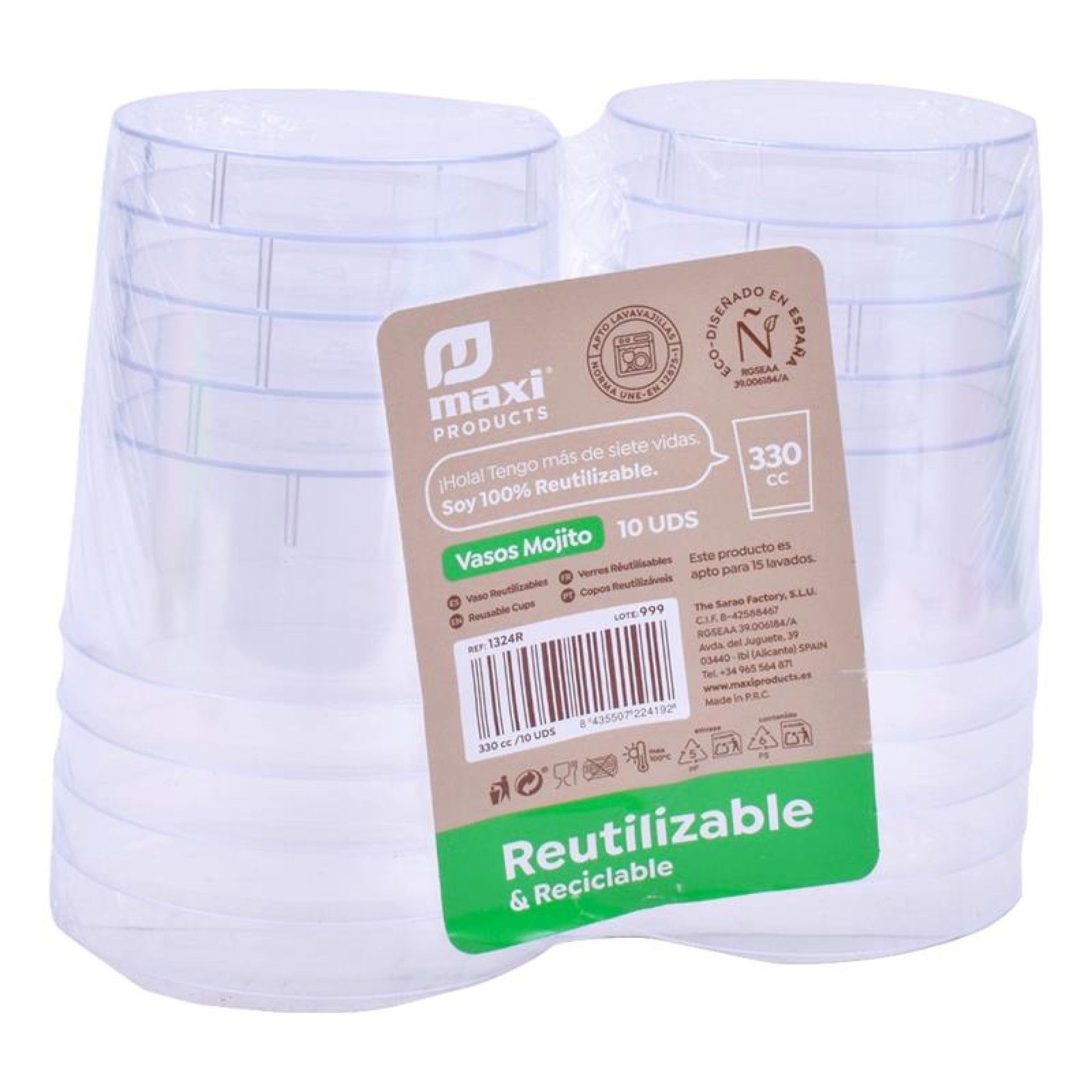 COPOS MOJITO 330CC. 10UNID.1324R COPOS MOJITO 330CC. 10UNID.1324R