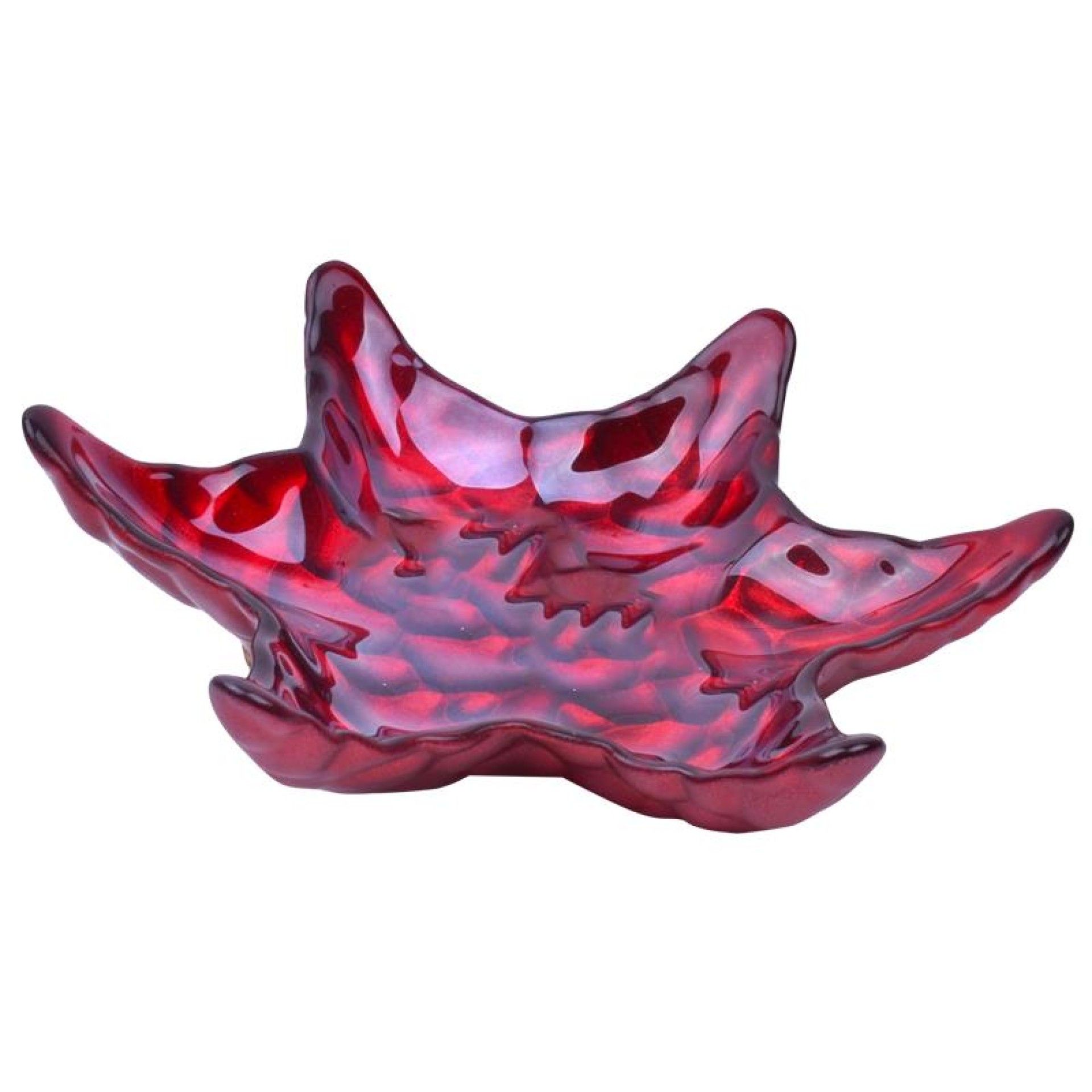 PRATO VIDRO ESTRELA 18CM VERM **CX6** PRATO VIDRO ESTRELA 18CM VERM **CX6**
