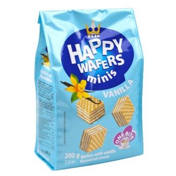 HAPPY WAFERS MINIS BAUNILHA 200GRS.