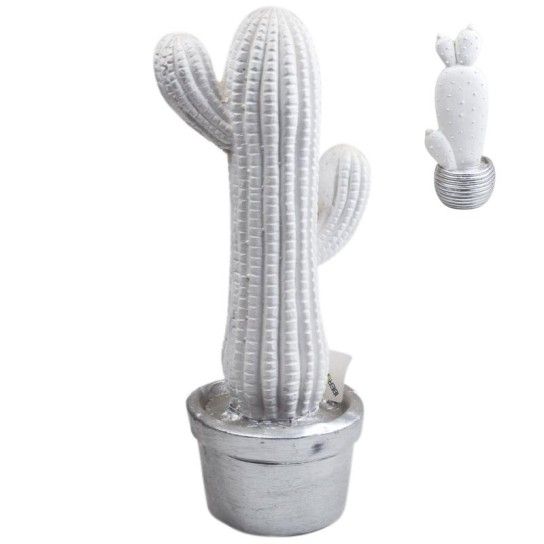 CACTO RESINA BRC/PRATA 40CM 57689 CACTO RESINA BRC/PRATA 40CM 57689