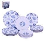 SERVIO JANTAR 18PCS RED SANTA CLARA