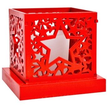 PORTA VELAS MAD. VERM. 11.3X11.3X10.5