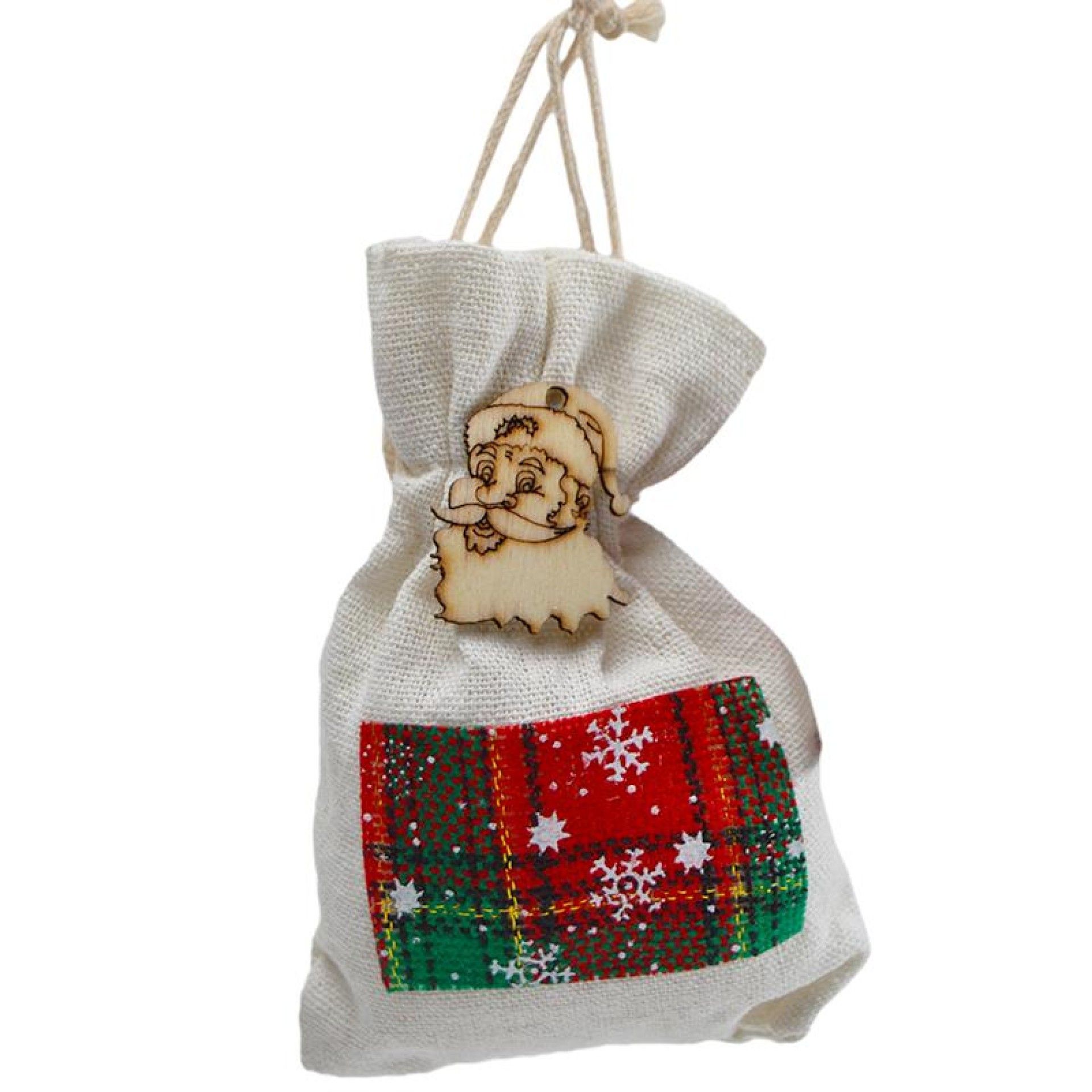 SACO NATAL C/ FIG. PAI NATAL 13X8CM SACO NATAL C/ FIG. PAI NATAL 13X8CM