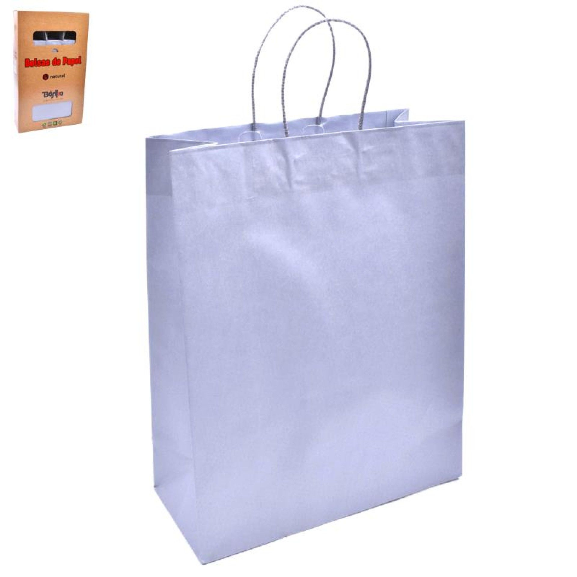 SACO PAPEL PRATEADO 32+14 X40CM SACO PAPEL PRATEADO 32+14 X40CM