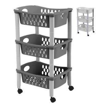 PLASTICO CARRO COZINHA 3 CESTOS