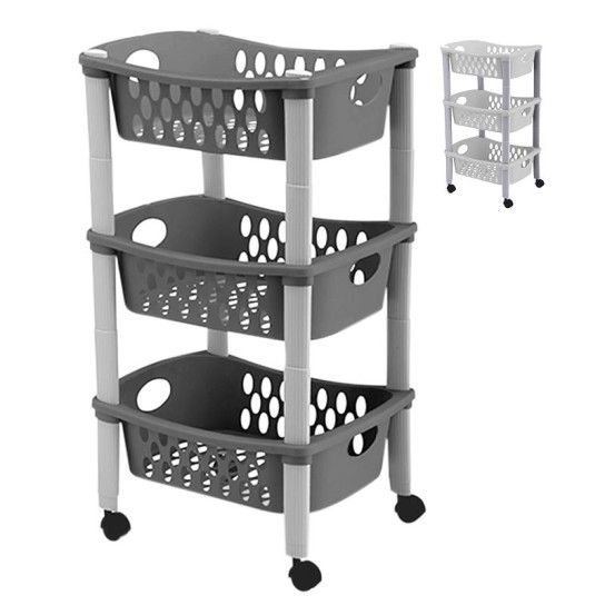 PLASTICO CARRO COZINHA 3 CESTOS
