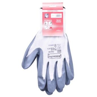 LUVAS TRABALHO NYLON BRC/CINZA T-9