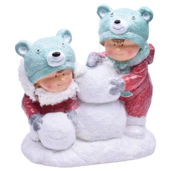 BONECO CERAMICA C/BOLA NEVE 33X30CM
