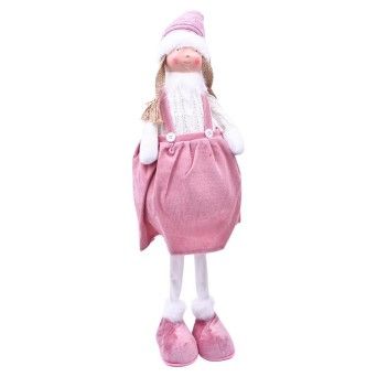 BONECA VESTIDO VELUDO ROSA 66CM 21102-1B