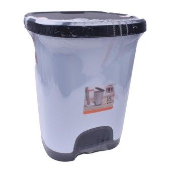 BALDE PLASTICO C/ PEDAL 18L PR/BRC 1230601