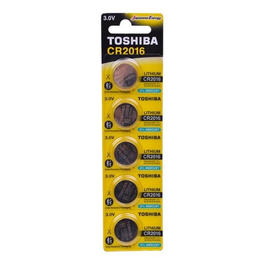 TOSHIBA - BLISTER 5 PILHAS CR2016 3V TOSHIBA - BLISTER 5 PILHAS CR2016 3V