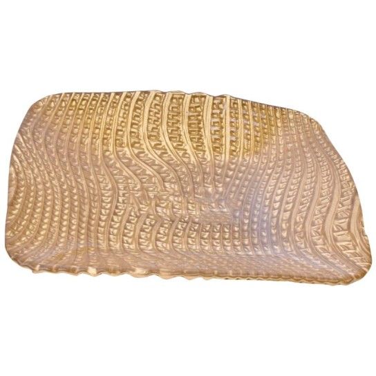 PRATO VIDRO QUAD. 16CM OURO PRATO VIDRO QUAD. 16CM OURO
