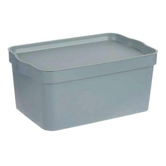 CAIXA PLT COM TAMPA 6L CINZENTA