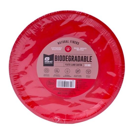 PRATO CARTAO BIO VERM 17CM 12UN 8084