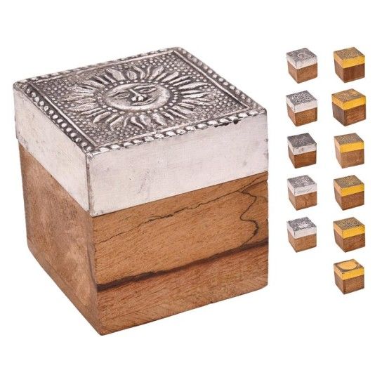 CAIXA MADEIRA QUAD DEC 5X5X5CM CX75688 CAIXA MADEIRA QUAD DEC 5X5X5CM CX75688