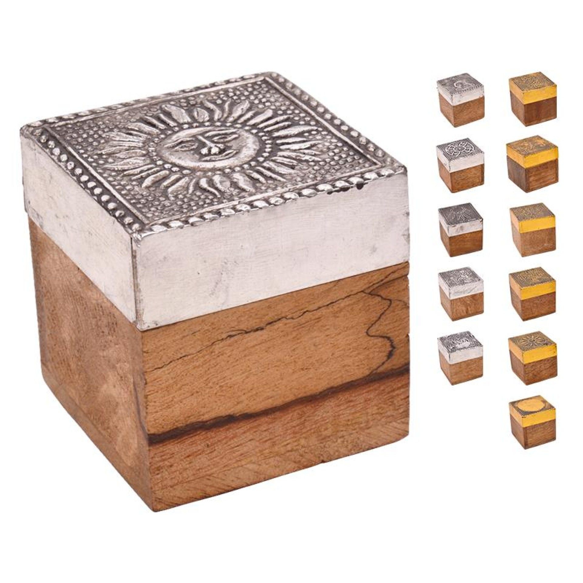CAIXA MADEIRA QUAD DEC 5X5X5CM CX75688 CAIXA MADEIRA QUAD DEC 5X5X5CM CX75688