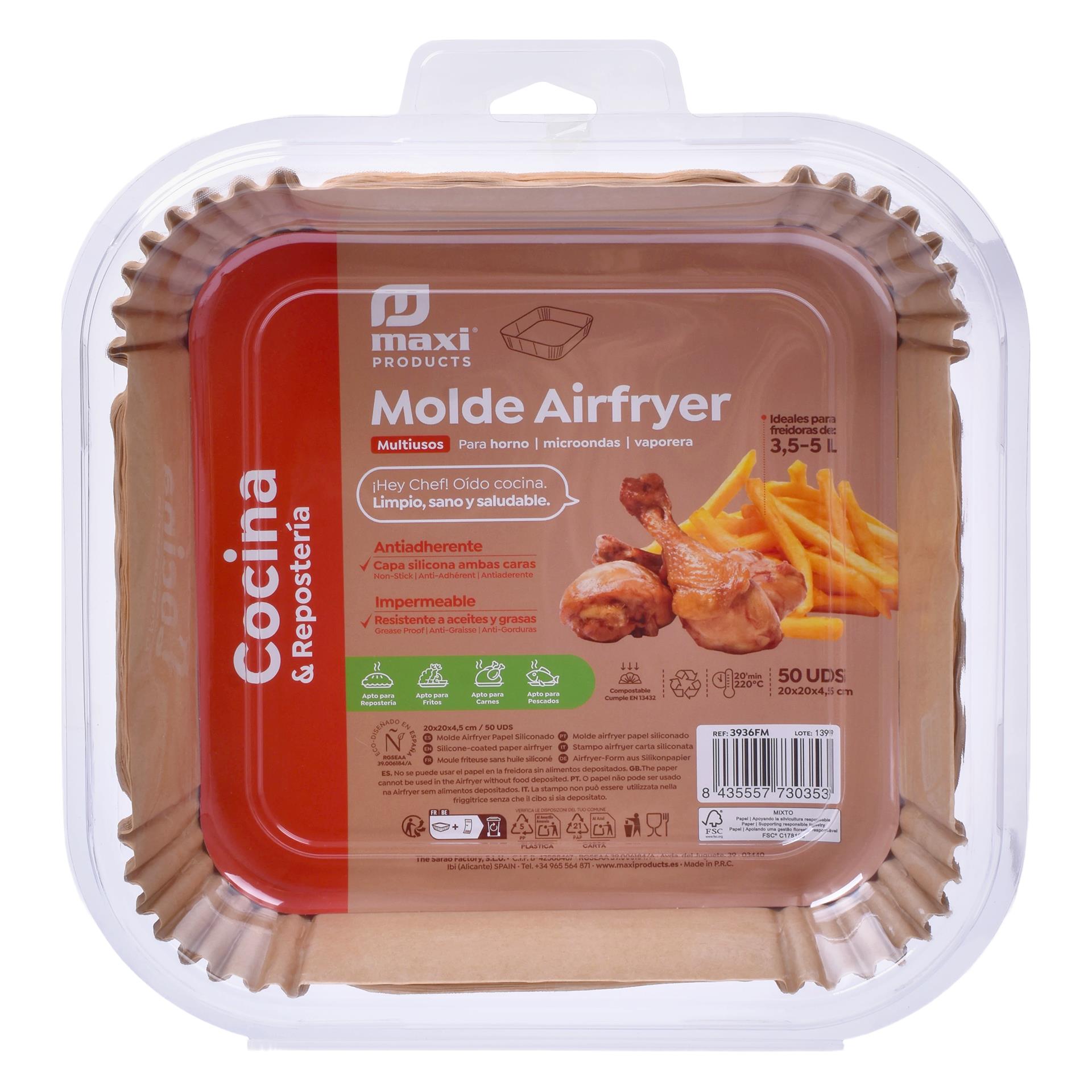 MOLDE AIRFYER PAPEL SIL 50PC 3,5-4,5L CX24 MOLDE AIRFYER PAPEL SIL 50PC 3,5-4,5L CX24