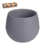 CONJ 3 VASOS RESERVA AGUA 6CM CINZA CONJ 3 VASOS RESERVA AGUA 6CM CINZA