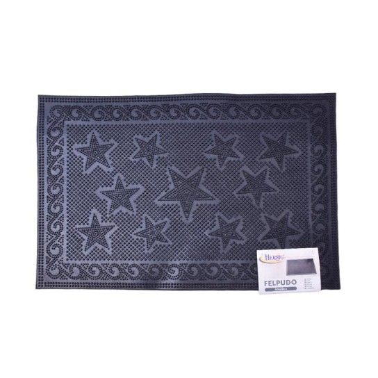 TAPETE BORRACHA PRETO ESTRELA 64937