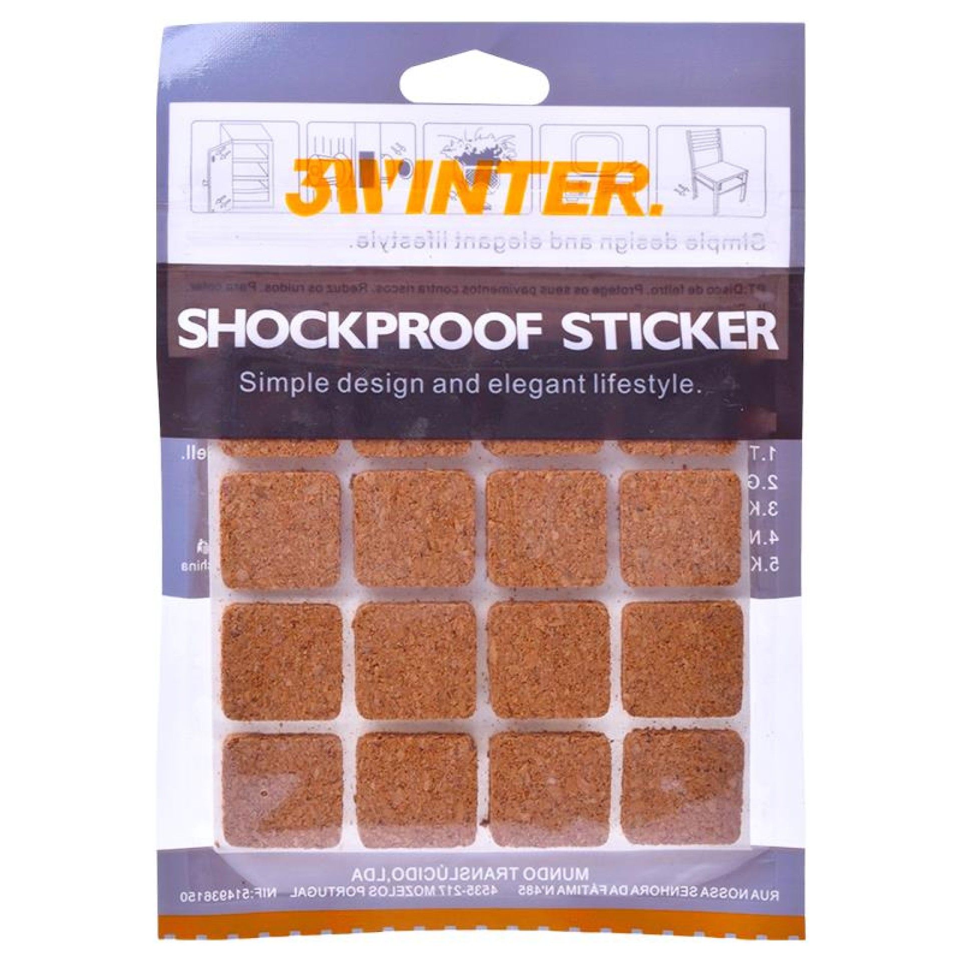 PROTECTOR ADESIVO QUAD. 2x2CM CORTIÇA 16UN PROTECTOR ADESIVO QUAD. 2x2CM CORTIÇA 16UN