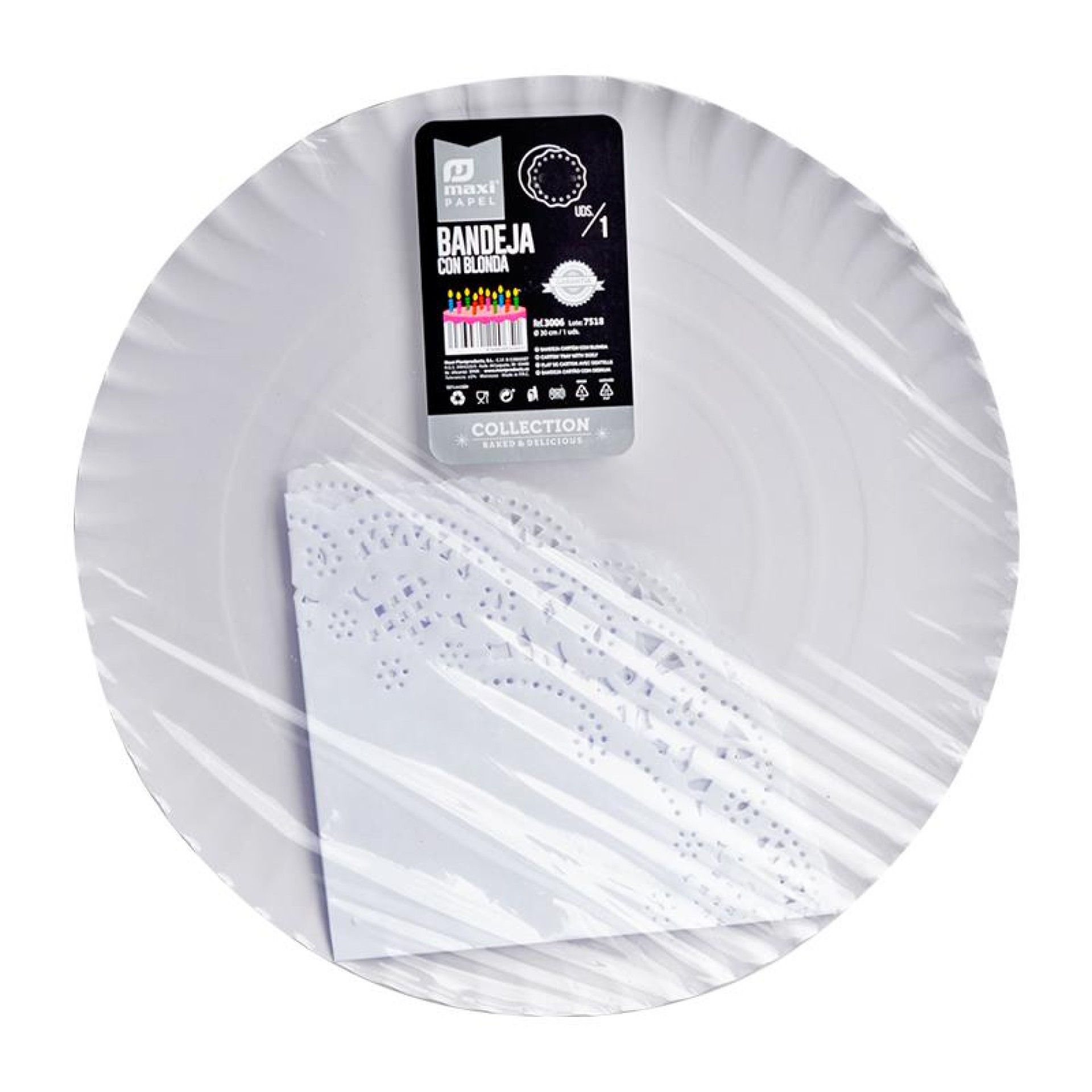 BANDEJA PAPEL P/ BOLOS 30CM CX72 BANDEJA PAPEL P/ BOLOS 30CM CX72