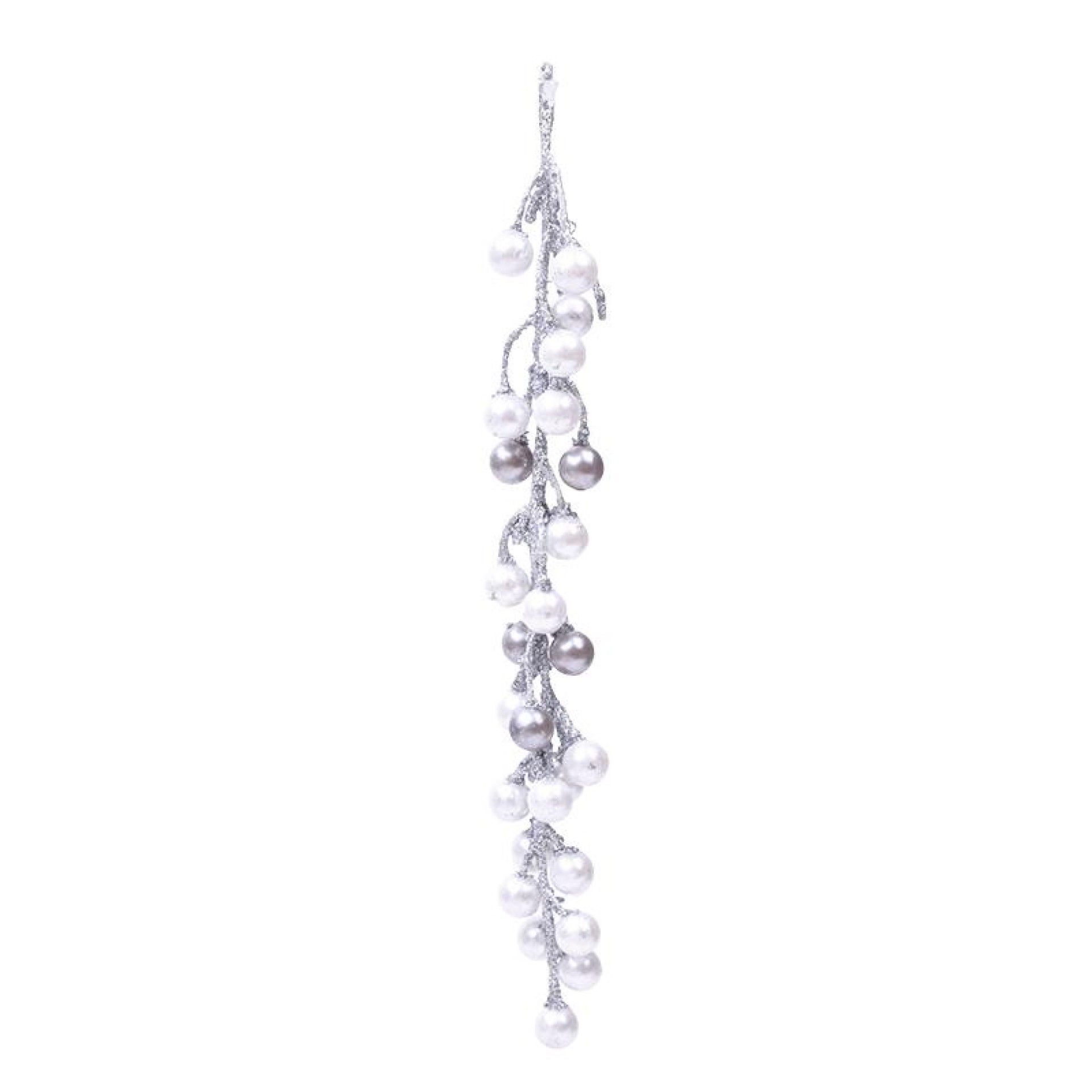 CACHO PEROLAS NATAL 26CM BRC/PRATA CACHO PEROLAS NATAL 26CM BRC/PRATA